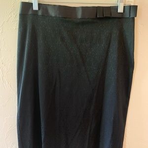 Black damask pencil skirt